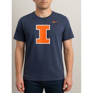 Nike Dri-Fit University of Illinois Illini Navy Blue T-Shirt Men’s Large